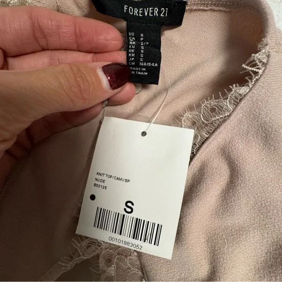 NWT-Nude Blush Lace T back Crop Tank top Womans S - Picture 7 of 7